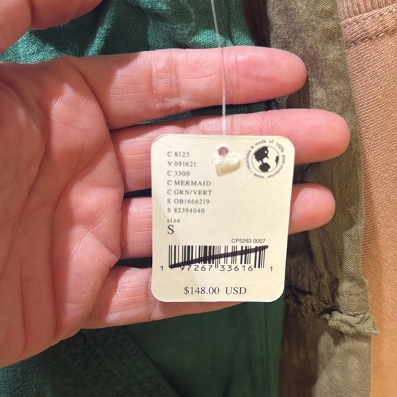 NWT Free People Heart Of Gold Cinched Trousers In Emerald Green - Picture 6 of 6